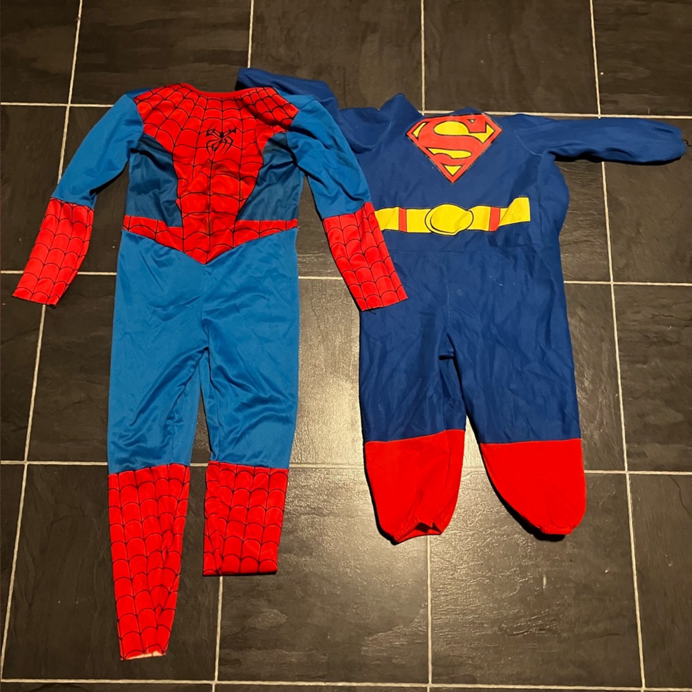 Vintage made in USA spider man Superman Halloween costumes